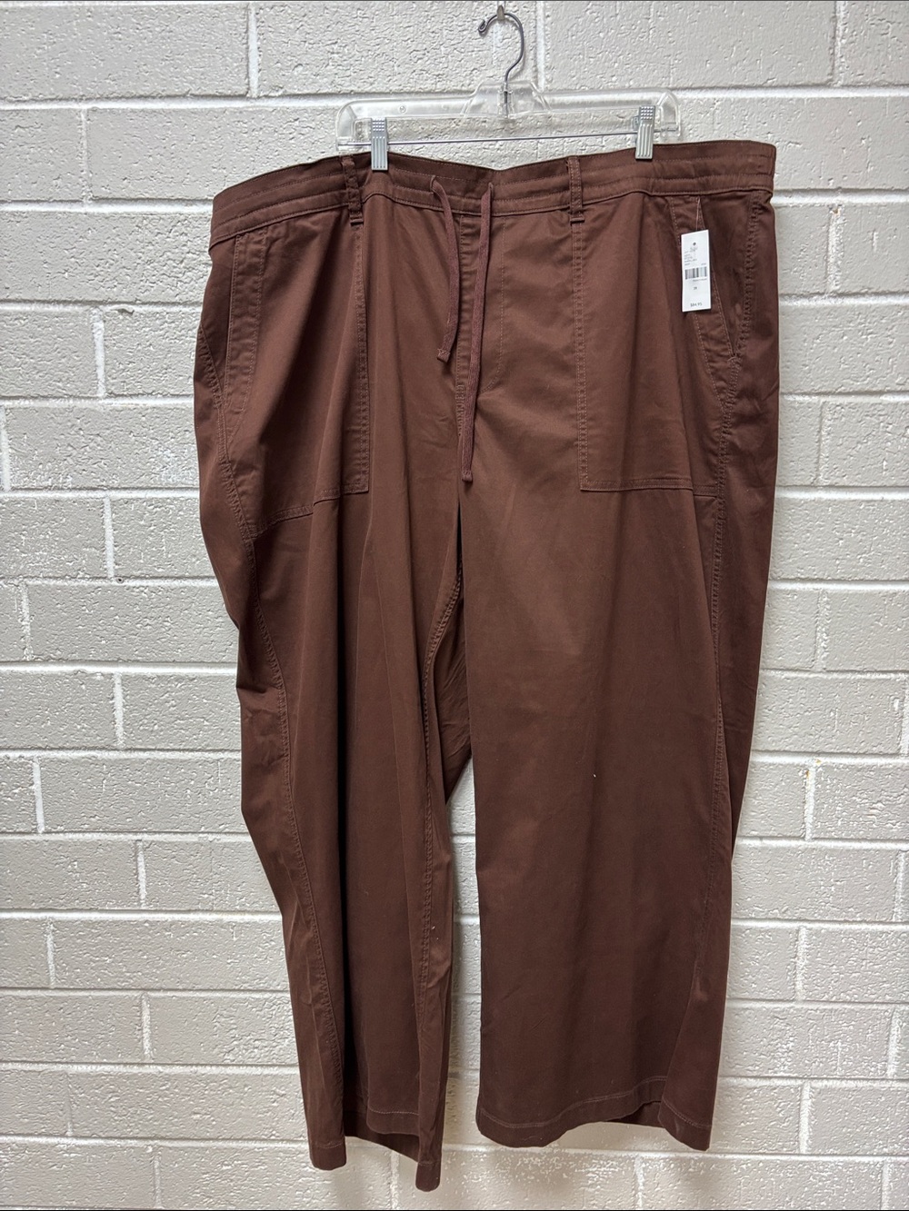 Lane Bryant Straight-Leg Drawstring Pants in Brown